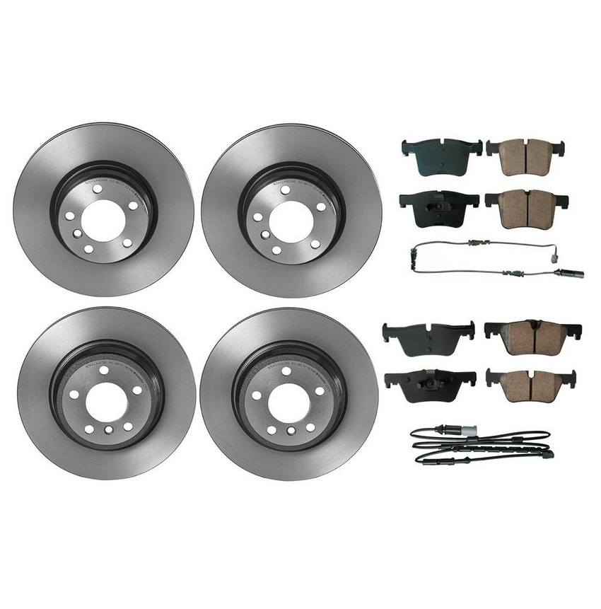 BMW Disc Brake Pad and Rotor Kit - Front and Rear (330mm/330mm) (Ceramic) (EURO) 34216873093 - Akebono Euro Ultra-Premium 4122681KIT